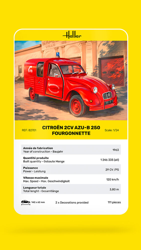 Heller Citroen 2CV AZU-B 250 fourgonnette 1/24