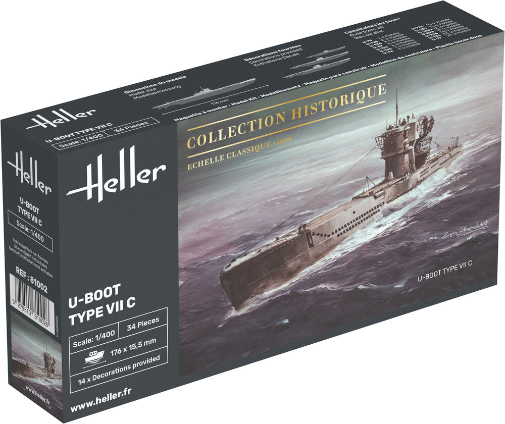 Heller 9.99 U-Boot Type VII C 1/400 maquette sous-marin