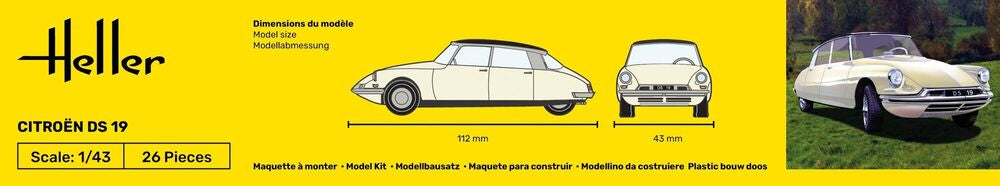 Heller Starter Kit Citroën DS 19 maquette voiture 1/43 kit complet