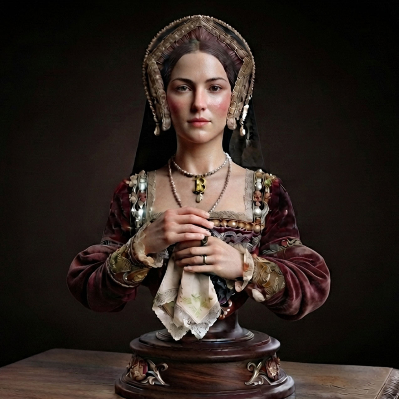 ART GIRONA Busts Anne Boleyn buste historique à peindre