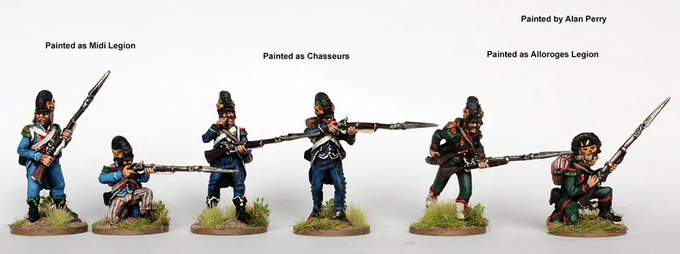 Perry Miniatures REVF 17 chasseurs figurines 28mm casque 1791