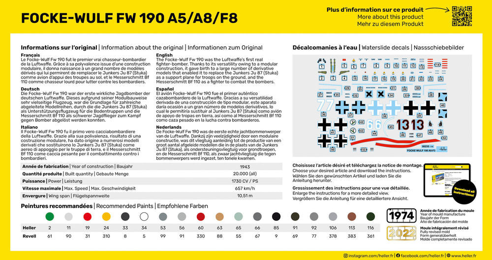 Heller Starter Kit FW 190 A5/A8/F8 maquette 1/72