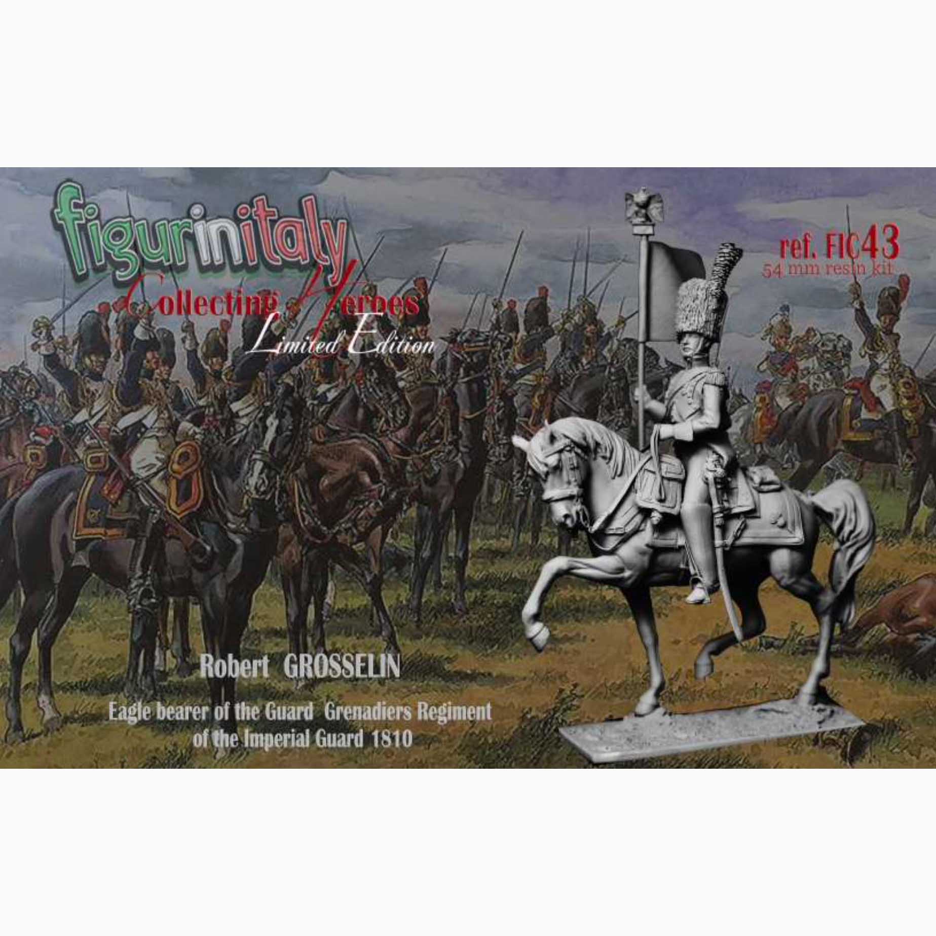ART GIRONA Miniatures Grosselin porte-aigle figurine 54 mm 1810