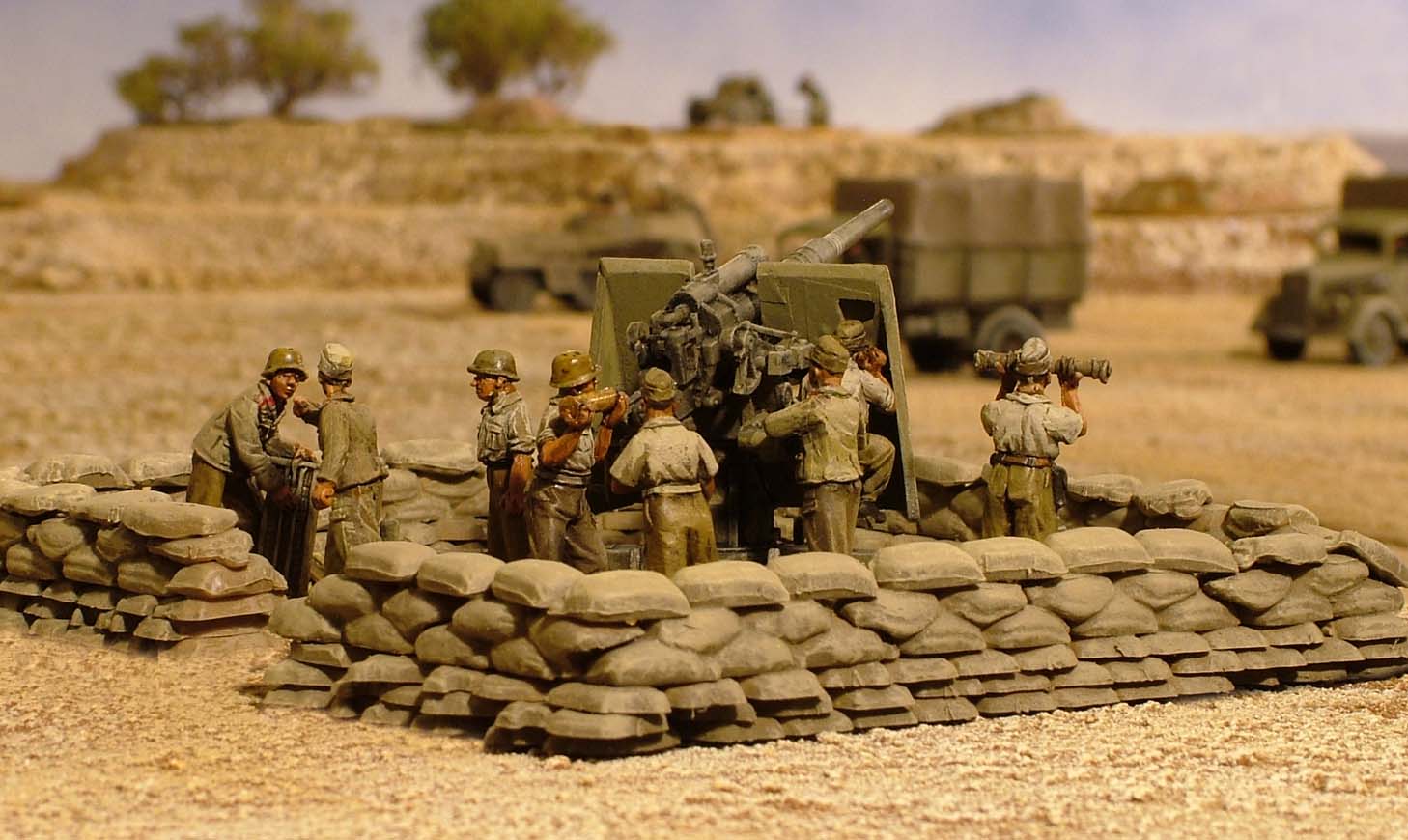 Perry World War 2 GWW 16 équipage canon 88mm 8 figurines
