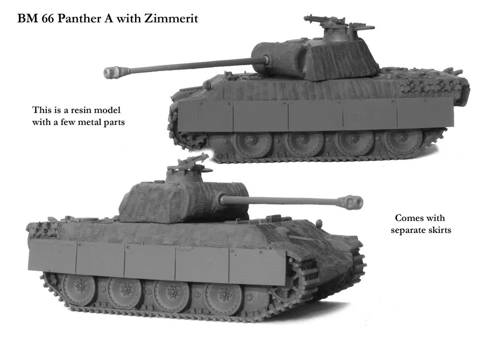 Perry BM 66 Panther A maquette char résine Zimmerit schürzen