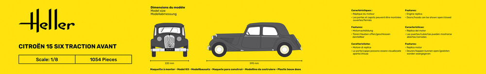 Heller Starter Kit Citroën 15 Six 1/8 maquette voiture coffret