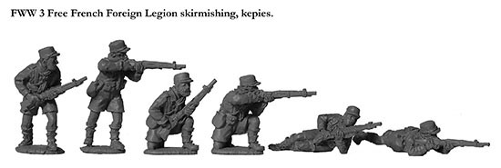 Perry FWW3 figurines Légion étrangère tirailleurs képi
