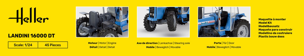 Heller Starter Kit Tracteur Landini 16000 DT 1/24 complet