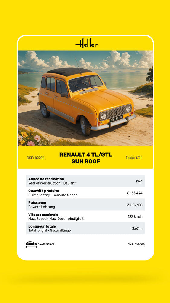 Heller Historical Collection Renault 4 TL/GTL Sun Roof 1/24 auto
