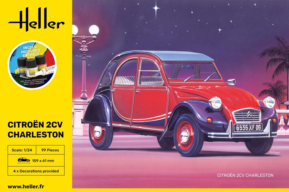 Heller Starter Kit Citroen 2CV Charleston maquette 1/24 complète