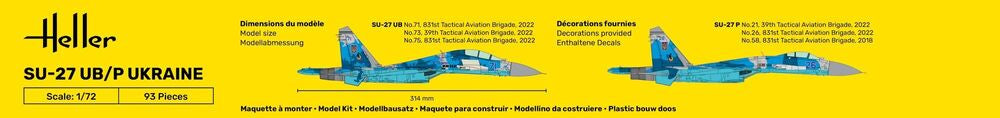 Heller Starter Kit SU-27 UB/P Ukraine maquette avion 1/72 complète