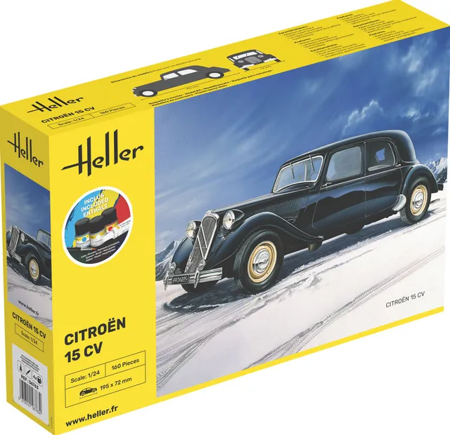 Heller Starter Kit Citroën 15 CV 1/24 maquette voiture complète