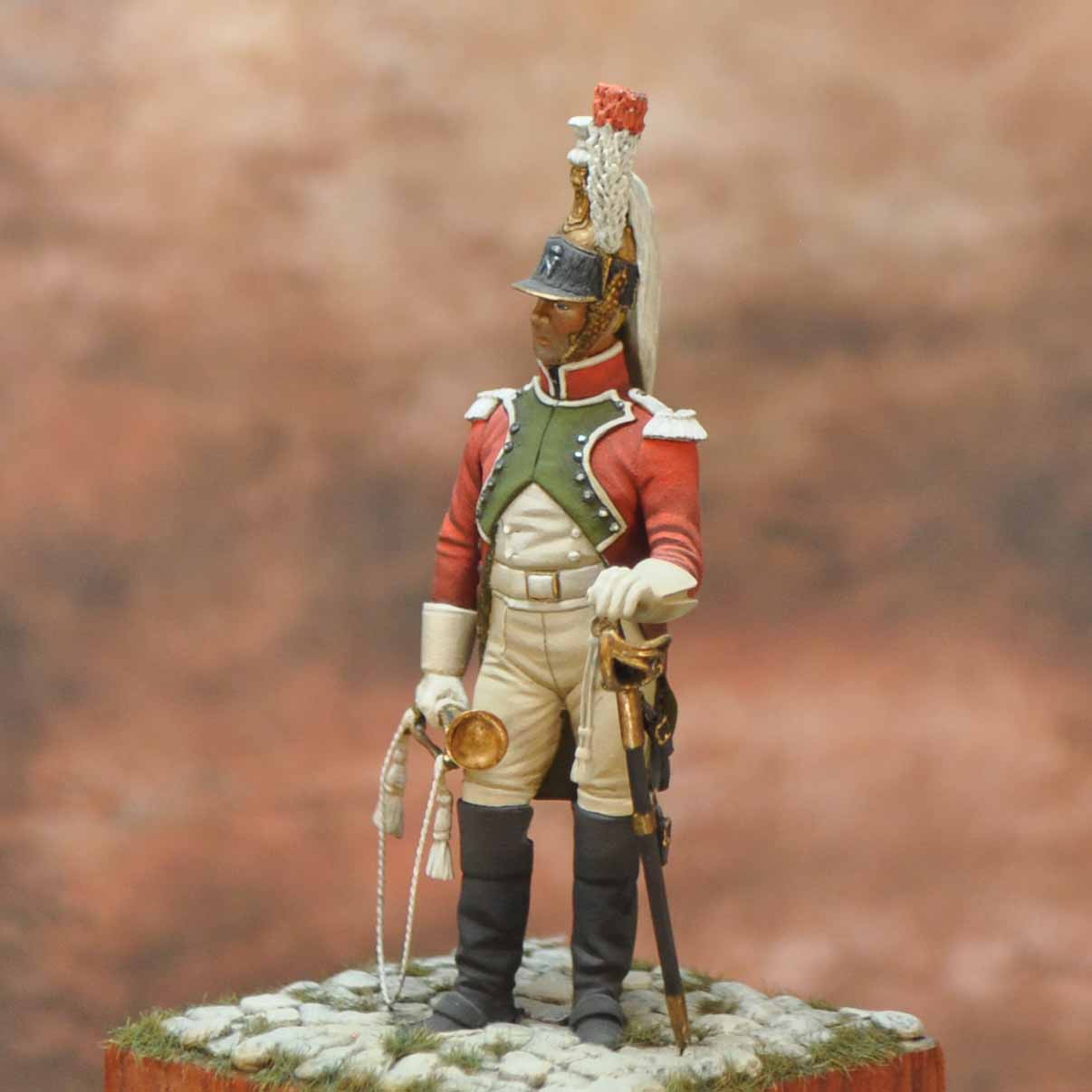ART GIRONA Napoleonic Trumpet Dragons Regiment figurine 1809