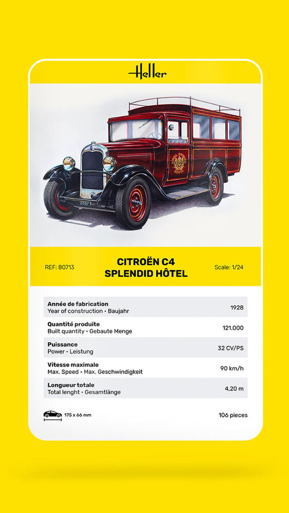 Heller Citroen C4 Splendid Hotel 1/24 maquette voiture plastique