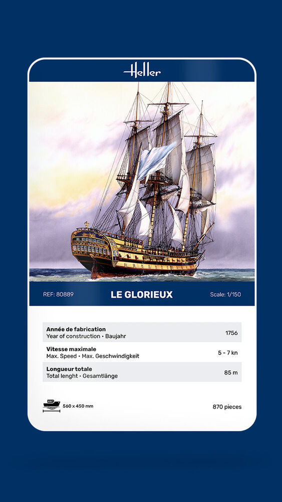 Heller Historical Collection Le Glorieux maquette 1/150 74 canons