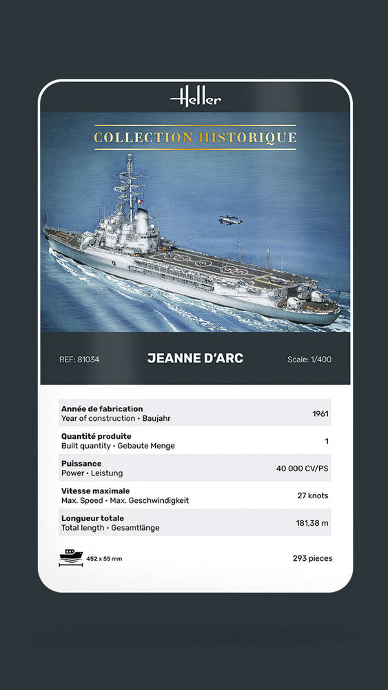 Heller Historical Collection Jeanne d'Arc 1/400 maquette bateau
