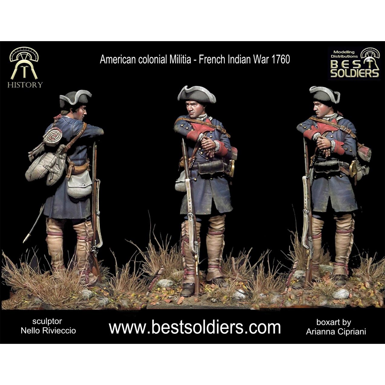 Art Girona Miniatures Militia Coloniale 1760 figurine 54 mm
