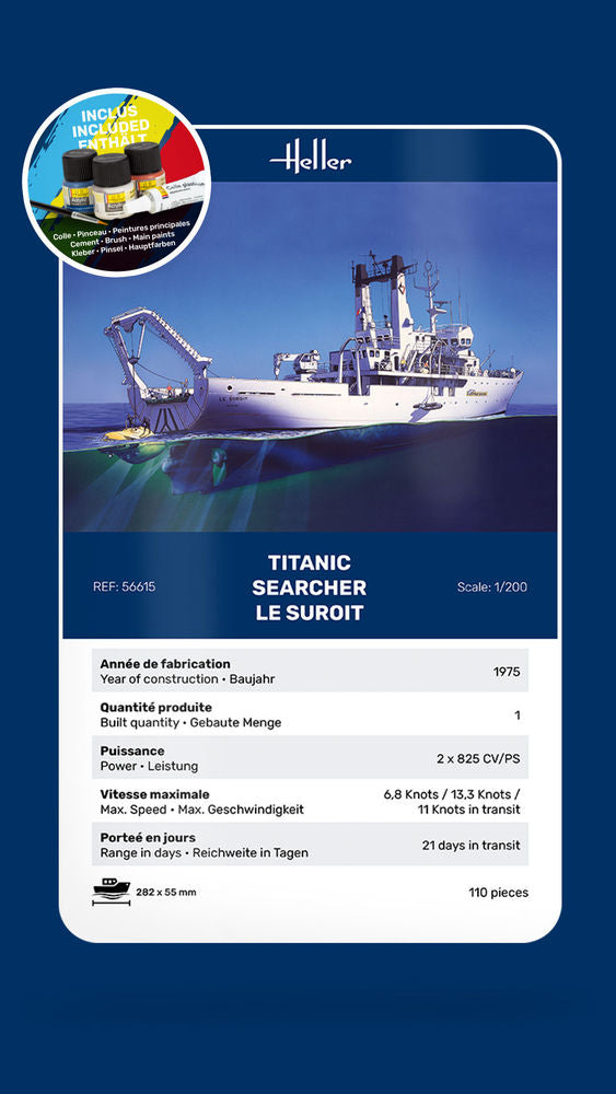 Heller Starter Kit Suroit Titanic Searcher 1/200 bateau