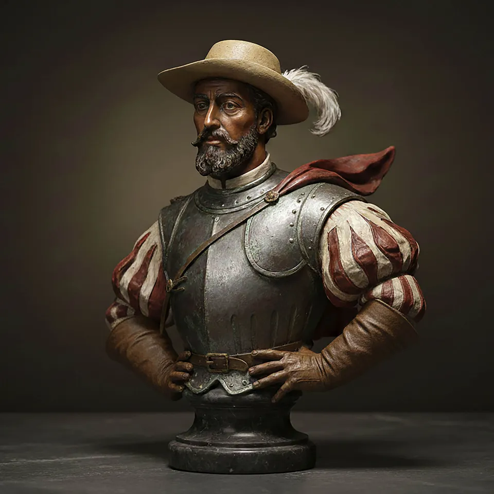 Art Girona Busts Juan Ponce de León buste à peindre
