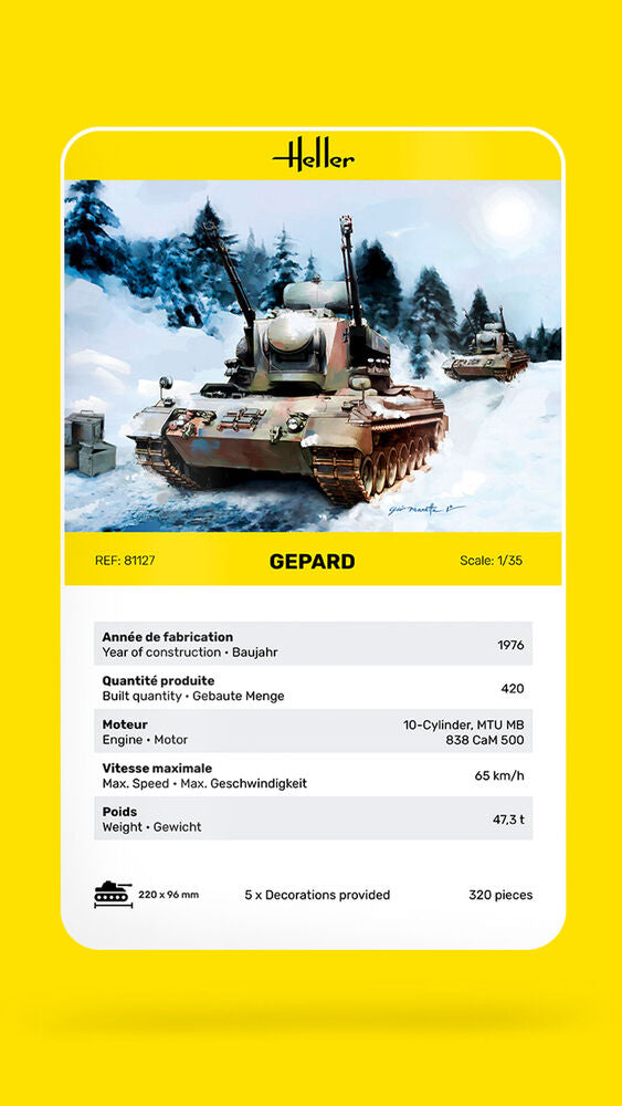 Heller Gepard FlakPz maquette char 1/35 antiaérien