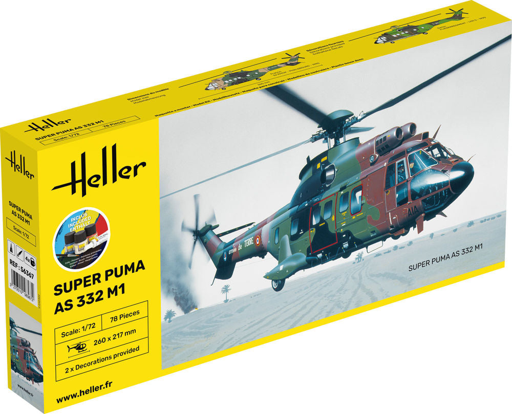 Heller Starter Kit Super Puma AS 332 M1 1/72 maquette hélico