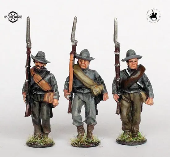 Perry Miniatures Pre-Painted ACW 50025 infanterie confédérée figurines set 4