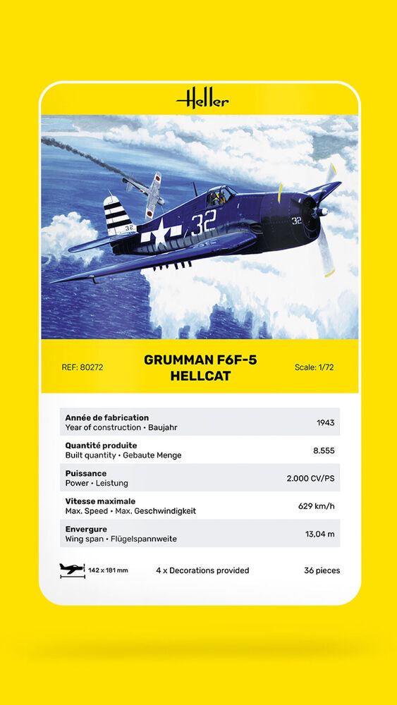 Heller The 9.99 F6F Hellcat maquette 1/72 avion