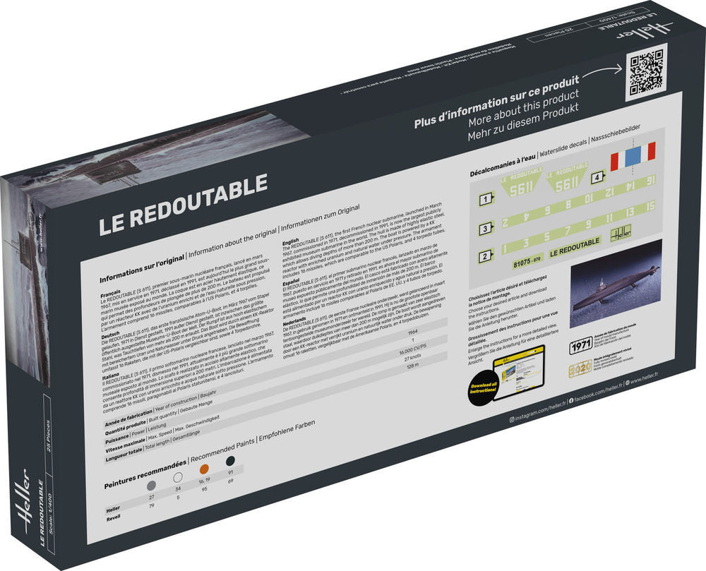 Heller Starter Kit U-Boot Redoutable Maquette Sous-marin 1/400