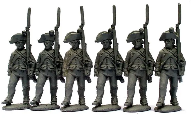 Perry AW88 Hesse-Cassel Musketeers advancing figurines