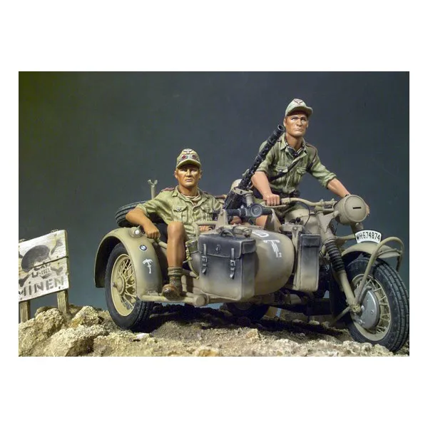Art Girona Miniatures Afrikakorps BMW-R75 moto sidecar 90mm
