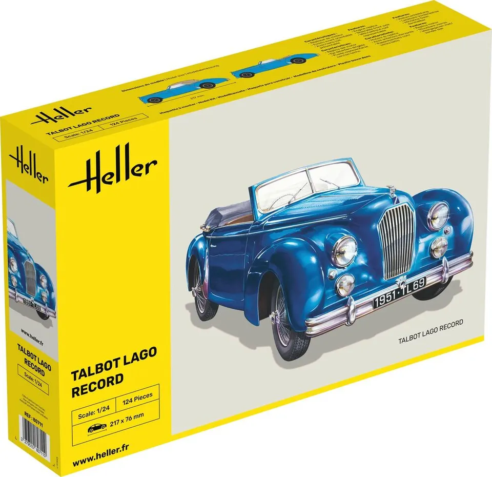 Heller Historical Collection Talbot Lago Record 1/24 maquette voiture plastique