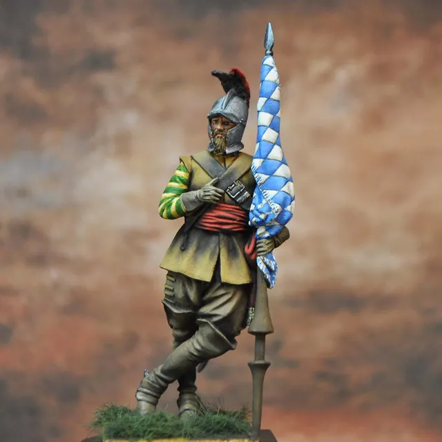 Art Girona General Serie Étendard cavalerie figurine 1618-1648