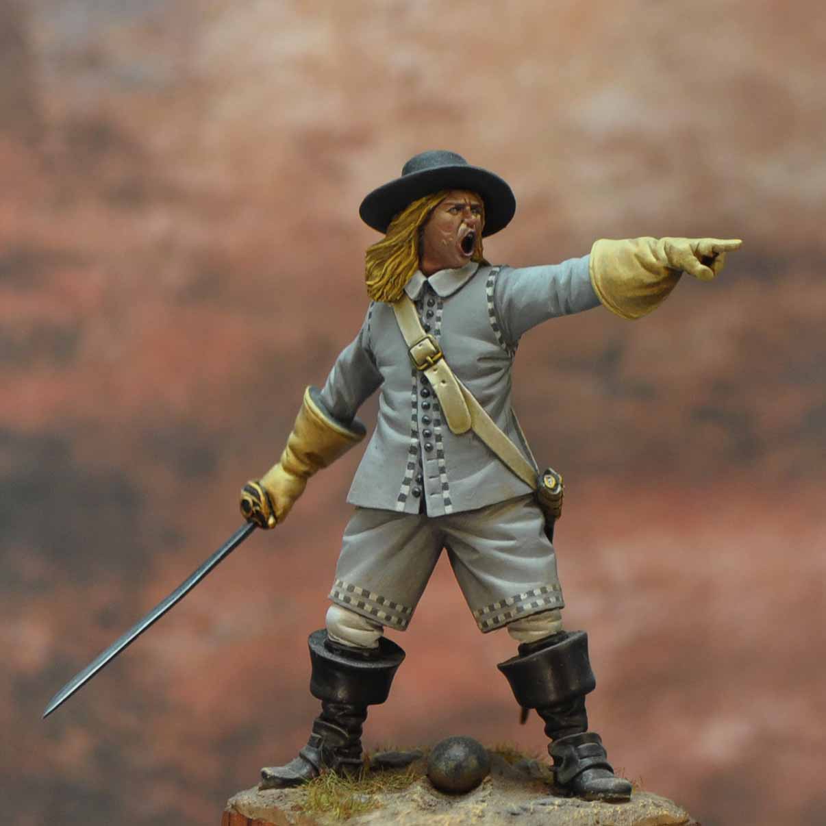 Art Girona International Okey Dragoons Officer figurine 54mm 1645