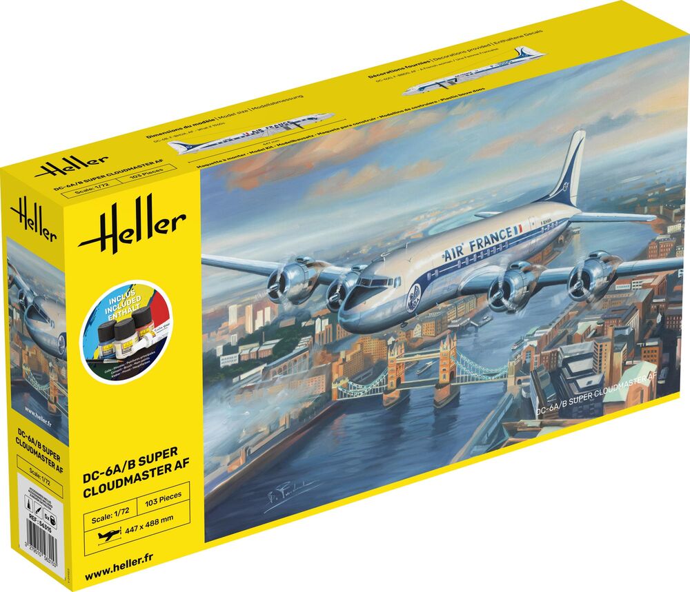 Heller Starter Kit DC-6 Super Cloudmaster maquette avion 1/72 complet