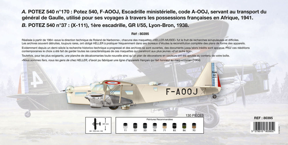 Heller Museum Potez 540 maquette avion 1/72
