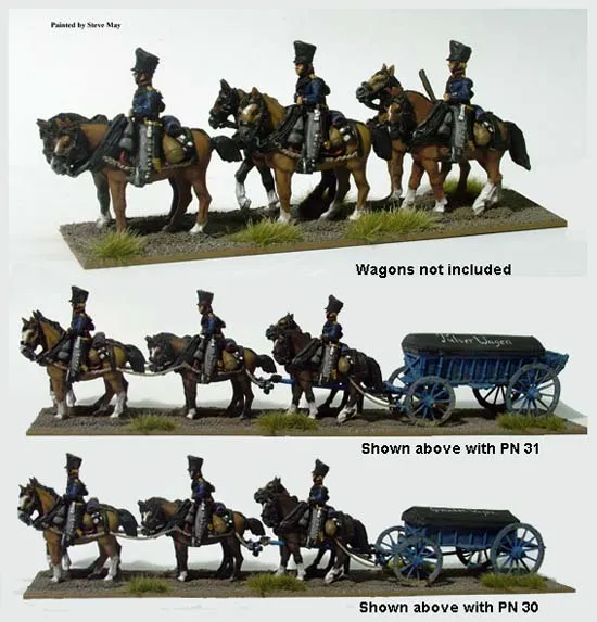Perry Miniatures Napoleonic PN33 figurines attelage 6 chevaux