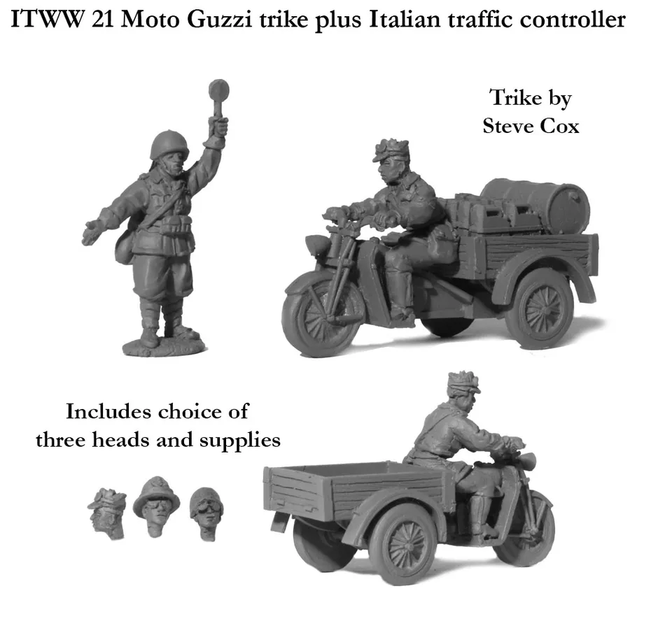 Perry Miniatures ITWW 21 Moto Guzzi trike figurines