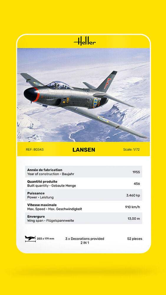 Heller Lansen 1/72 maquette avion suédois jet