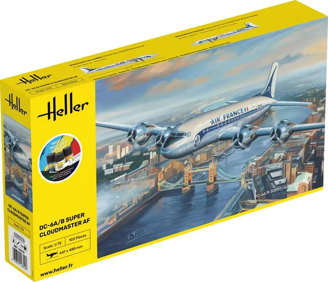 Heller Starter Kit DC-6 Super Cloudmaster maquette avion 1/72 complet