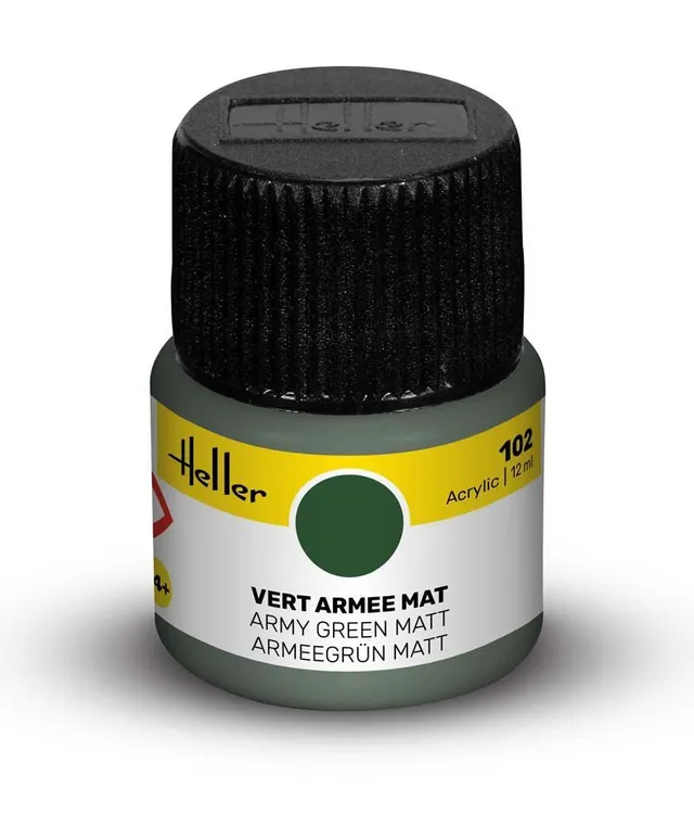 Heller 102 peinture acrylique vert armée mat