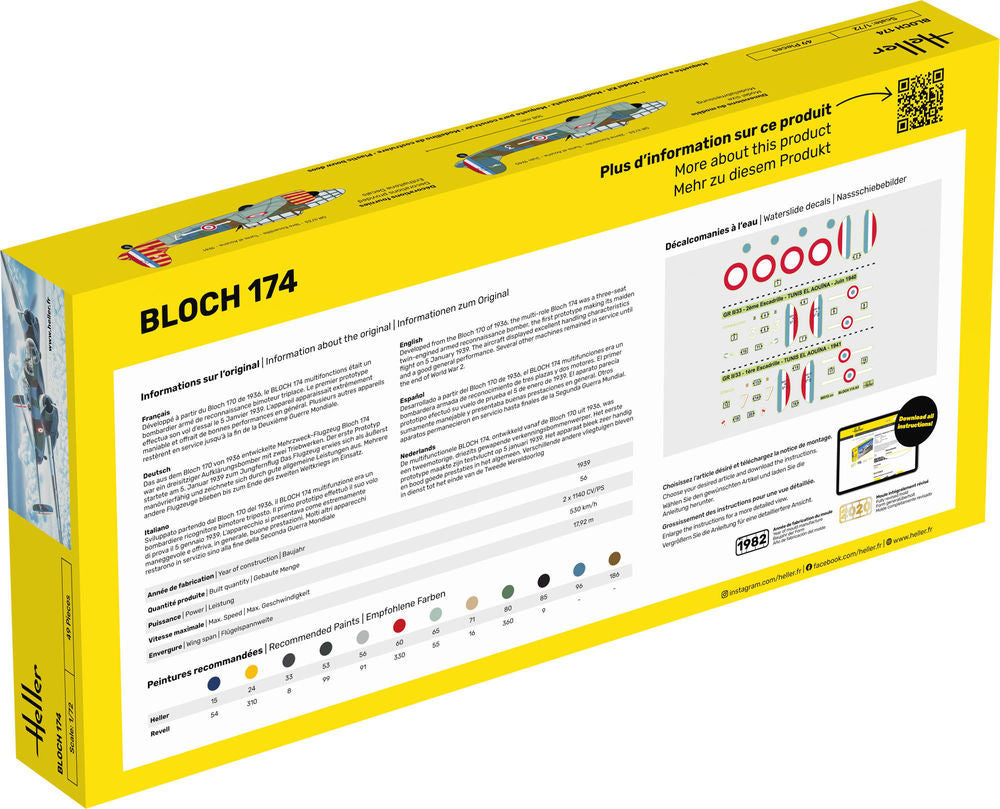 Heller Starter Kit Bloch 174 1/72 maquette avion complète