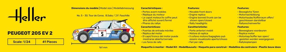 Heller Peugeot 205 EV2 1/24 maquette voiture rallye
