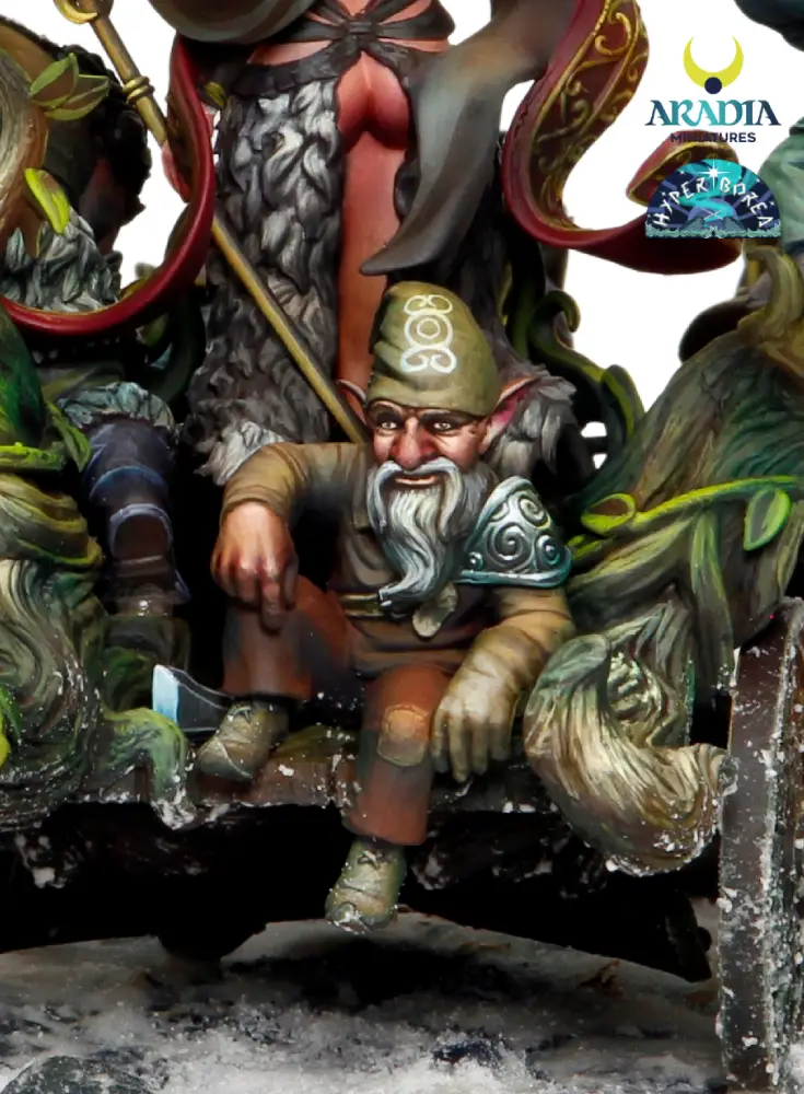 Aradia Minis Hyperborea Freya sur char figurine à peindre déesse