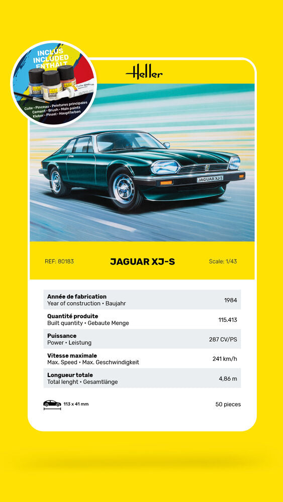 Heller Starter Kit Jaguar XJ-S maquette voiture 1/43 complète