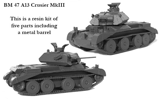 Perry Miniatures BM47 Char A13 Cruiser MkIII maquette résine
