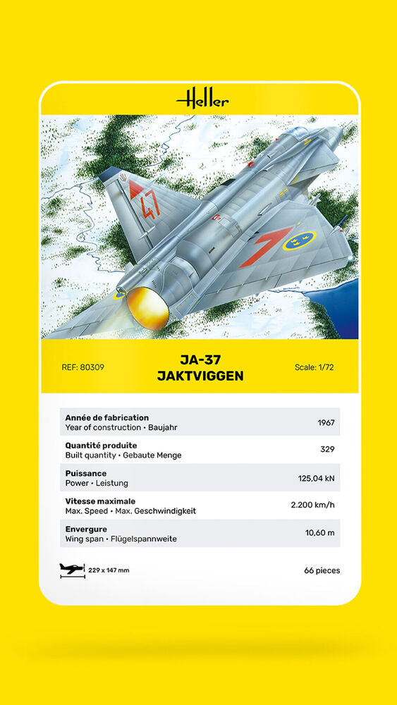 Heller Historical Collection Ja-37 Jaktviggen 1/72 maquette jet