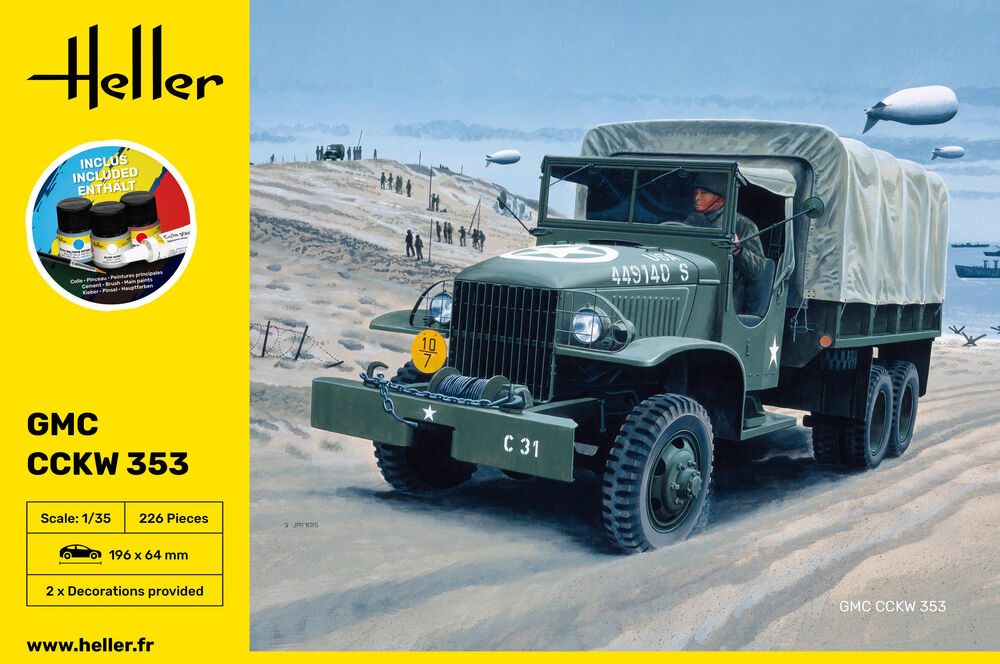 Heller Starter Kit GMC CCKW 353 maquette camion 1/35