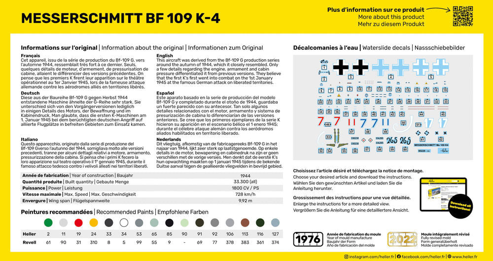 Heller Starter Kit Bf 109 K-4 1/72 maquette avion hélice