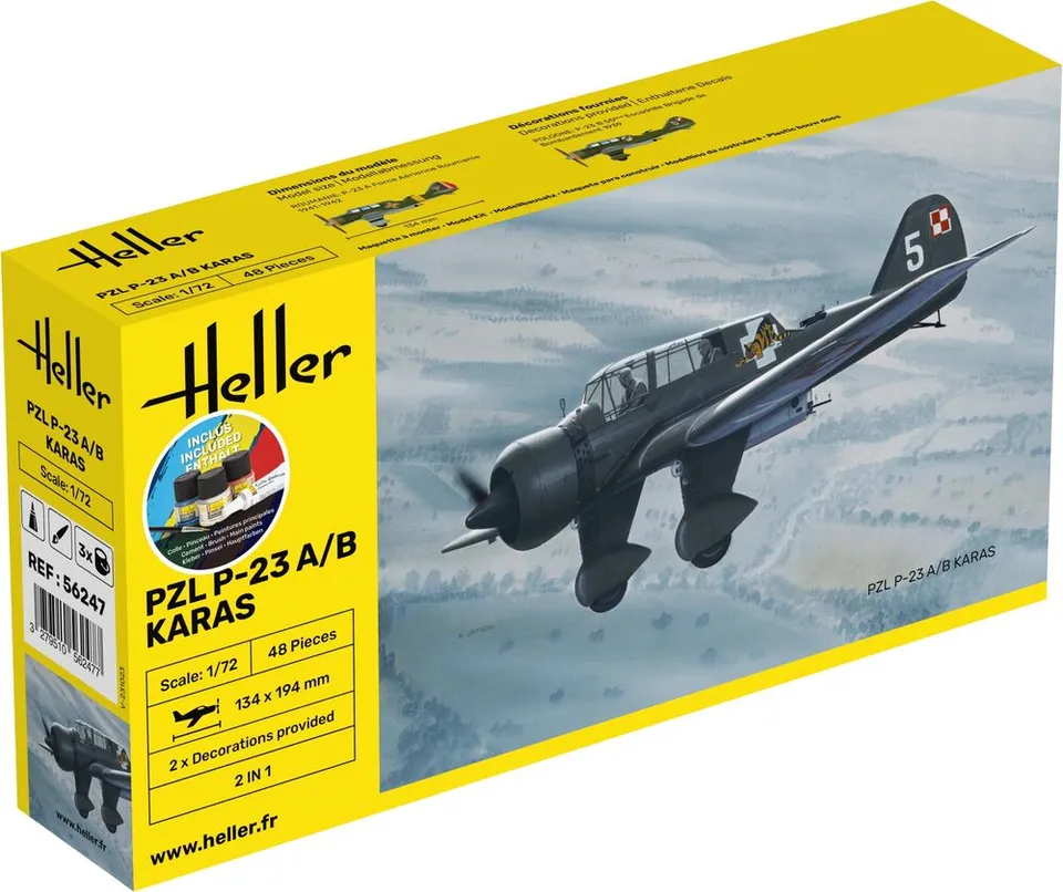 Heller Starter Kit PZL 23 Karas 1/72 maquette avion militaire