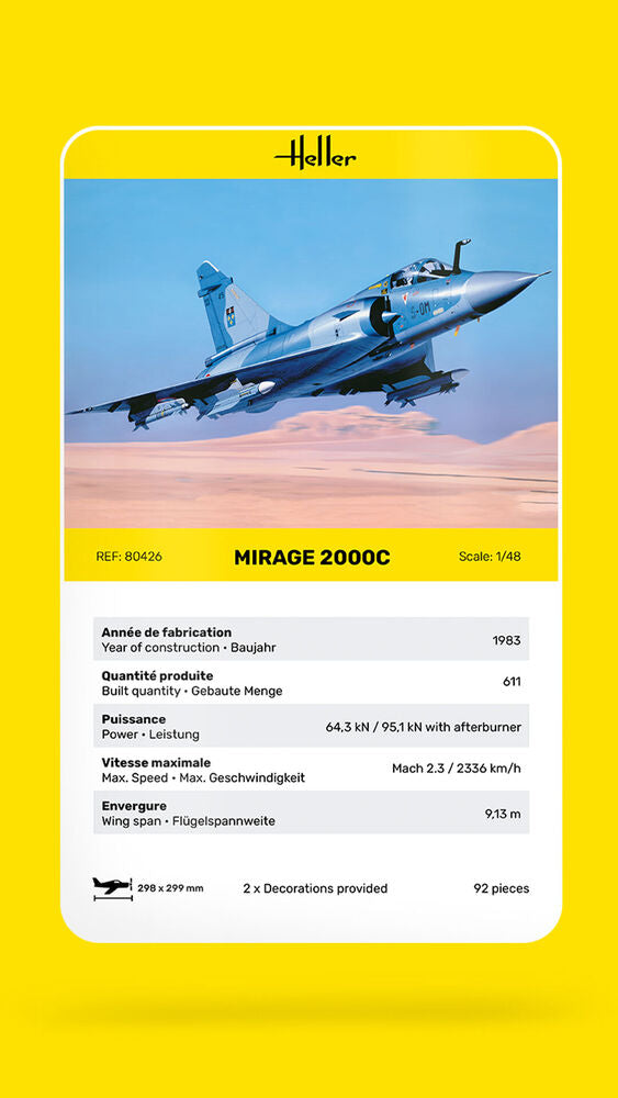 Heller Historical Collection Mirage 2000 C 1/48 maquette avion